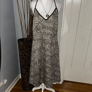 Ann Taylor .Elegant Black and White Paisley Dress